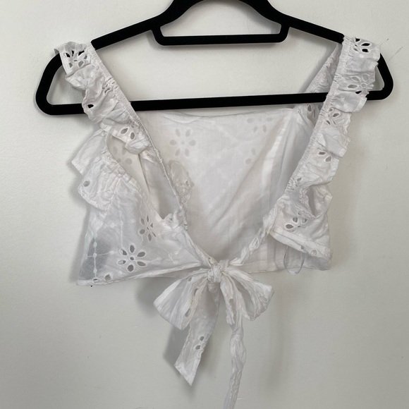 MINKPINK TIE BACK EYELET TOP - Picture 6 of 10